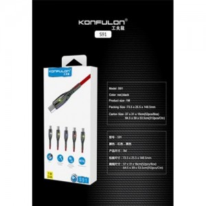 АРХИВ НЕТУ Кабель USB-Lightning() S92 Konfulon 1м 2.4А LED индикация АРХИВ НЕТУ Кабель USB-Lightning() S92 Konfulon 1м 2.4А LED индикация