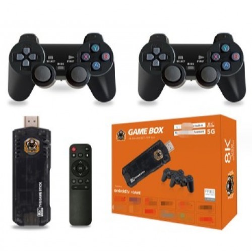 РАСПРОДАЖА БЕЗ КОРОБКИ Игровая приставка + 2 джойстика 2.4G GAME BOX X8 8K/5G (оранж.) [403] (30 шт/ящ)