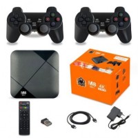 НЕТУ Игровая приставка + 2 джойстика 2.4G M8MINI (Android 9, 2/16+карта 64Gb) (оранж.) [108] (40 шт/ящ)