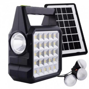 АРХИВ НЕТУ Фонарь LED GD-105 PowerBank, радио, с солнечной зарядкой + лампочки 3шт [101] (20 шт/ящ)
