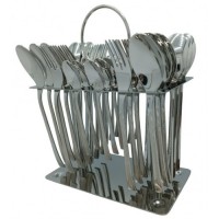 Набор столовых приборов CUTLERY SET CD-30 (Ложки, вилки) (12 персон/36 предм.) (Хром (узор) + Изогнутая ручка) // [403] (12 шт/ящ)