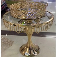 Набор подставок для десертов/тортов с кристаллами золото (набор из 3-х шт) Cake plate 16412-1 // [4] (1шт)