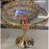 Набор подставок для десертов/тортов с кристаллами золото (набор из 3-х шт) Cake plate 16412-3 // [4] (1шт)