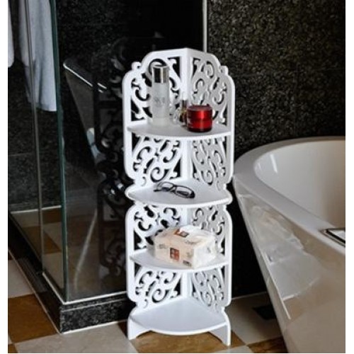 НЕТУ Полка стеллаж пластиковая в ваную угловая (PK-04) (80cm*20cm*20cm) // [108] (10 шт/ящ) @
