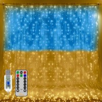 Гирлянда Штора (SFK-09) флаг Украины с пультом USB 2*2 // [403] (100 шт/ящ)