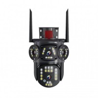 Камера видеонаблюдения PTZ уличная WiFi (3L-V30-WIFI/ZD-0003-WIFI (V380PRO)) (ЗЕЛЁНАЯ КОРОБКА) (4 камеры) (мигалка) // [400] (25 шт/ящ)
