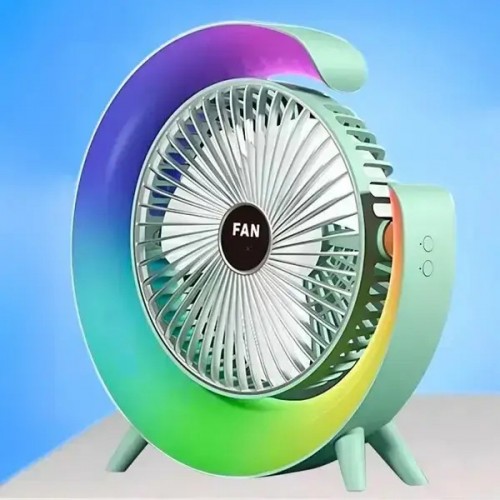 Вентилятор портативный Mini fan (VU-03/F2) (LED RGB, TYPE-C, аккум) // [602] (60 шт/ящ)