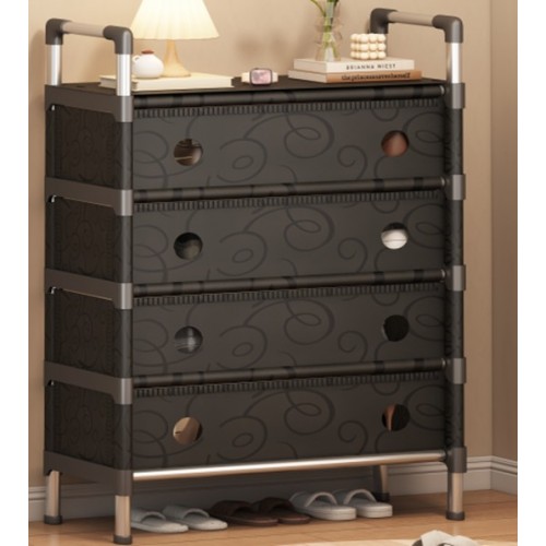 Полка/шкаф для обуви (SKLM-31) (SLXJ 6205H) (Чёрная) (металл+пластик) (Г280/В1000/Ш630) // [108] (12 шт/ящ)