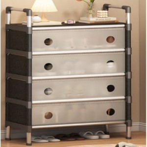 Полка/шкаф для обуви (SKLM-33) (SLXJ 6205HB) (Бело-чёрная) (металл+пластик) (Г280/В1000/Ш630 ) // [108] (12 шт/ящ)