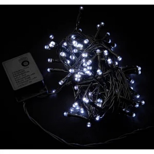 Гирлянда RD-7128 внутр. 100LED 9м Провод-Чёрный, Цвет ламп-Белый ДЕШЁВАЯ (100 шт/ящ)