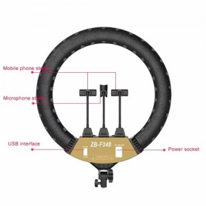 АРХИВ НЕТУ Кольцевая LED лампа ZB-F348 (3 крепл.тел.) (пульт) 220V (45см) [602] (5 шт/ящ)