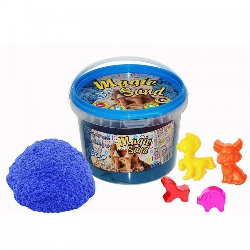 Magic sand голубого цвета в ведре 0,500 кг
