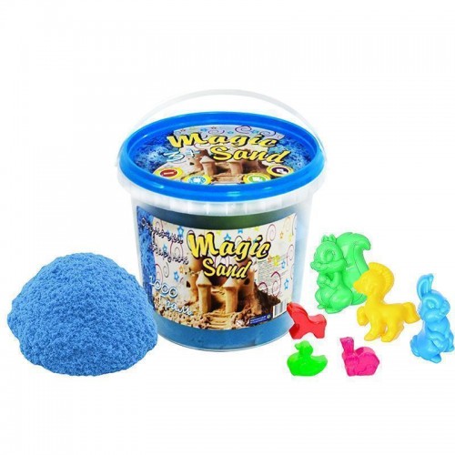 Magic sand голубого цвета в ведре 1 кг