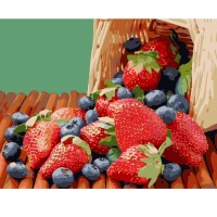 Картина по номерам Strateg Голубика и клубника, 40х50 см
