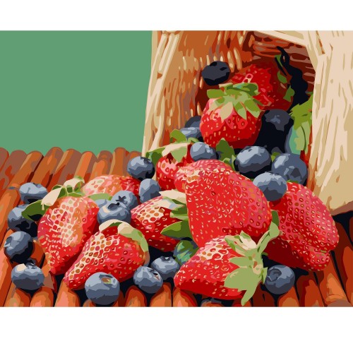 Картина по номерам Strateg Голубика и клубника, 40х50 см