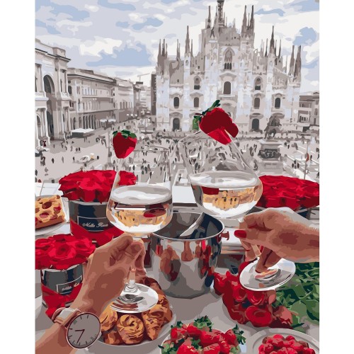 Картина по номерам Strateg Встреча с подругой, 40х50 см