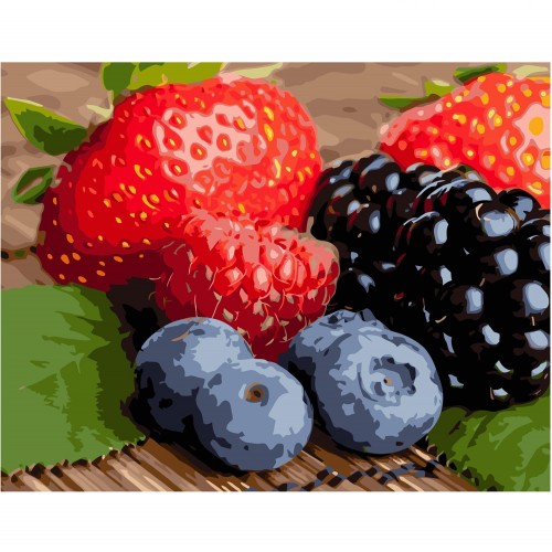 Картина по номерам Strateg Лесные ягоды, 40х50 см