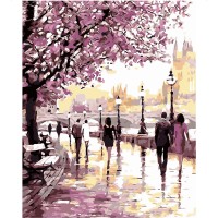 Картина по номерам Strateg Набережная в фиолетовых тонах, 40х50 см