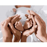 Картина по номерам Strateg Маленькие ножки в ладошках, 40х50 см