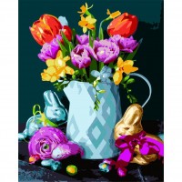 Картина по номерам Strateg Цветы на Пасху, 40х50 см