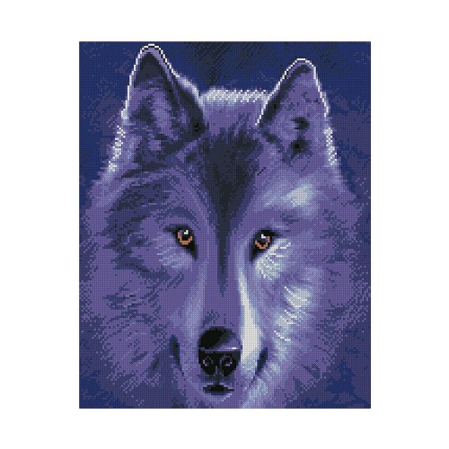 Алмазная мозаика Strateg «Волчица в лунном сиянии», 40х50 см