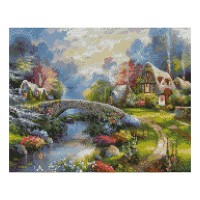 Алмазная мозаика Strateg «Пряничные домики», 40х50 см