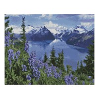 Алмазная мозаика Strateg «Альпийский горный пейзаж», 40х50 см