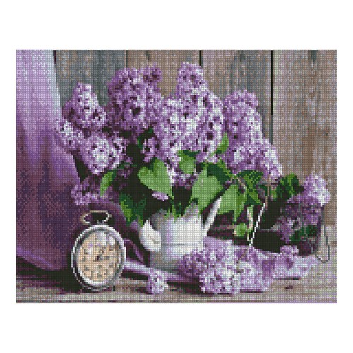 Алмазная мозаика Strateg «Сиреневый букет», 40х50 см