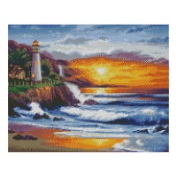Алмазная мозаика Strateg «Маяк на берегу океана», 40х50 см