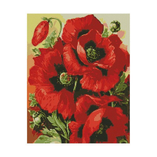 Алмазная мозаика Strateg «Красочные маки», 40х50 см