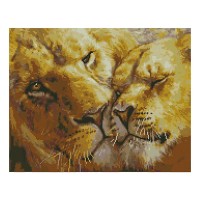 Алмазная мозаика Strateg «Львиная нежность», 40х50 см