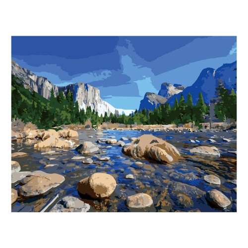 Картина по номерам Strateg Горы весной, 40х50 см